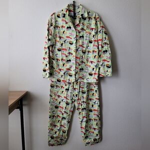 The Cats Pajamas Sushi Flannel Set Wasabi